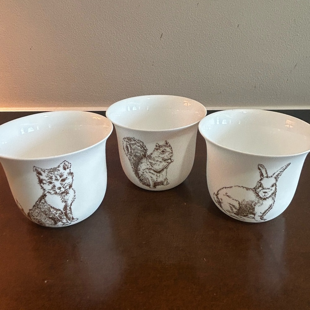 Partylite set of 3 woodland pals tea light holders fox, squirrel, rabbit